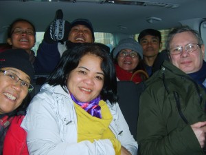 In the Forward Together Minibus heading for London